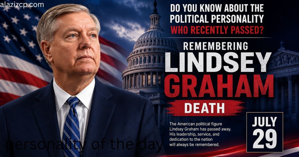 **Alt text:** Feature image honoring Lindsey Graham with a realistic portrait in a navy suit, bold "Remembering Lindsey Graham Death" headline, July 29 date badge, and a patriotic U.S. Capitol and American flag background in a modern news-magazine style.